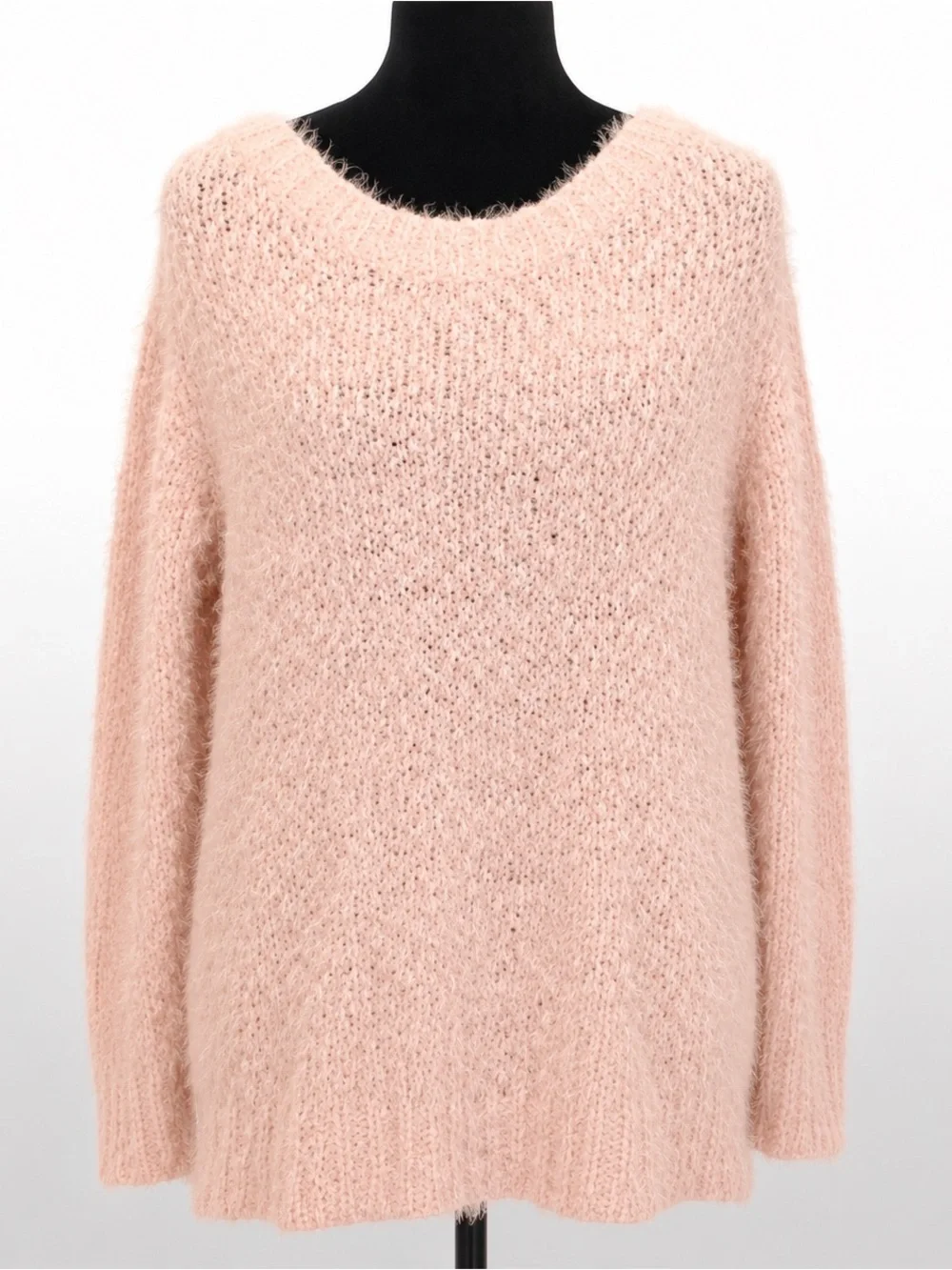 Rhapsody eyelash boat neck, super soft Cozy Pink Sweater by Rhapsody large loop